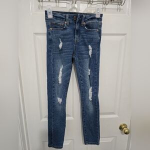 AERO 0 SHORT Blue Skinny Jeans